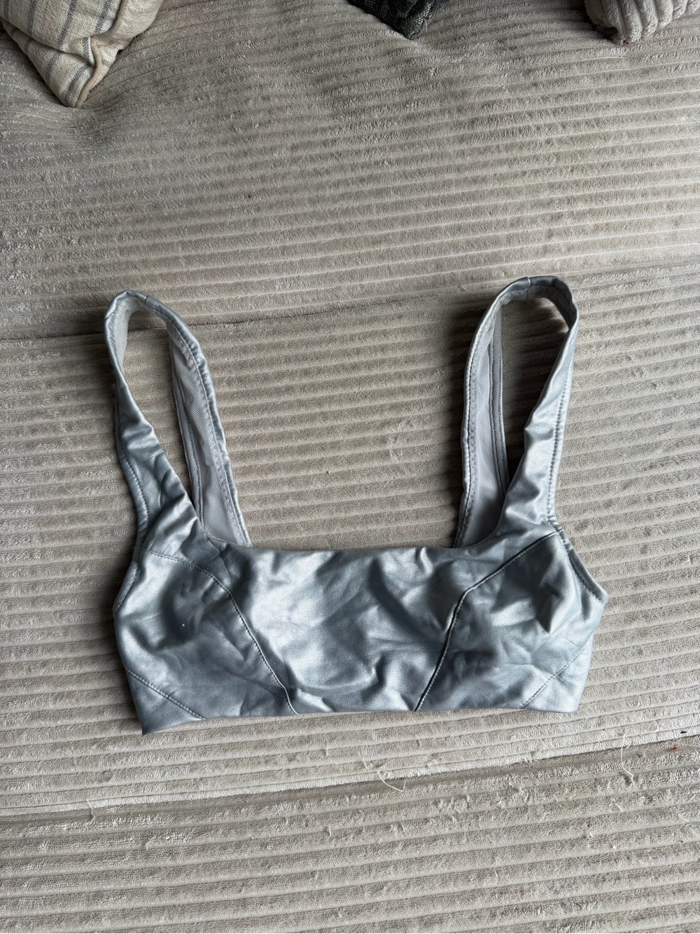 Urban Outfitters Silver Metallic Crop Bralette Top